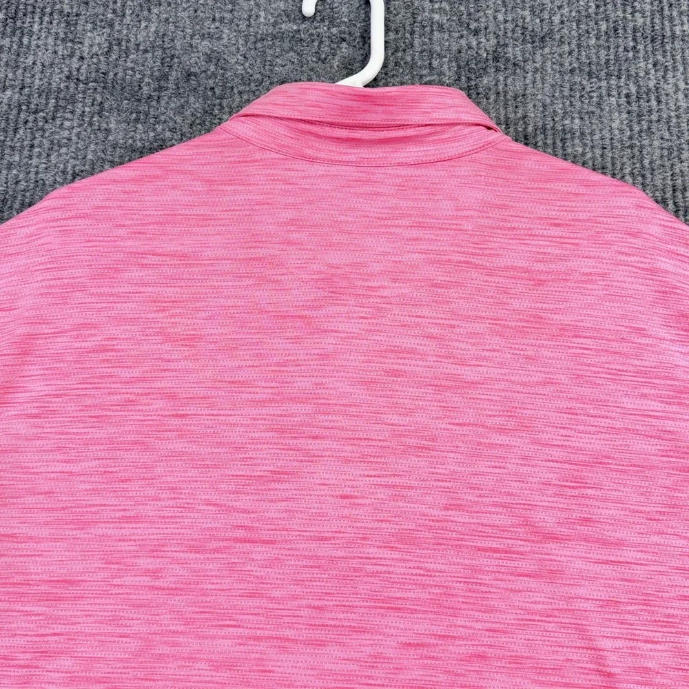 Roundtree & Yorke Performance Polo Shirt Mens 3XLT Pink Striped Big Tall Stretch